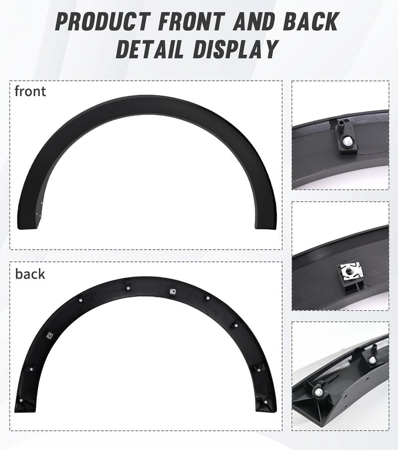 YUWUTF Rear Right Fender flare Molding Trim Wheel Cover Compatible with 2015-2023 Transit 150 250 350 - Image 5